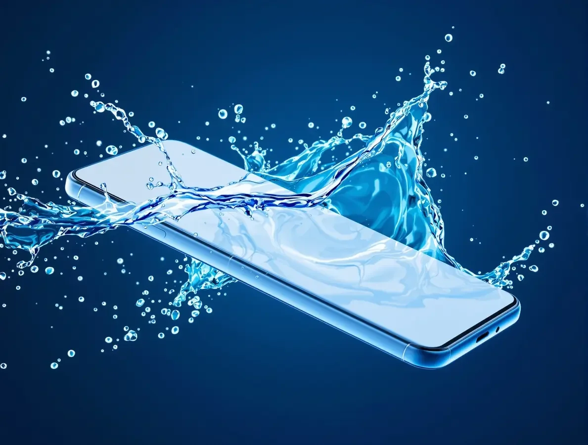 韩国电影表妹 APP 界面展示,水晶蓝调智能手机与水流光影